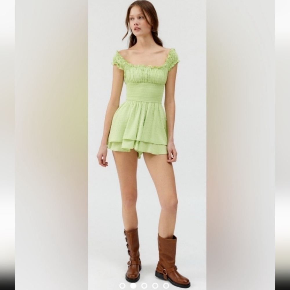 Urban Outfitters Rosie Smocked Tiered Romper